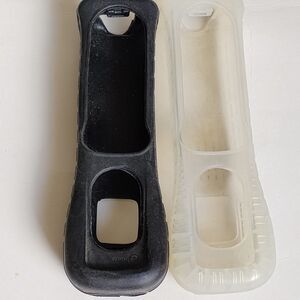 Lot of 3 Nintendo Wii Remote Silicone Skin Grip Covers Black & Clear Case